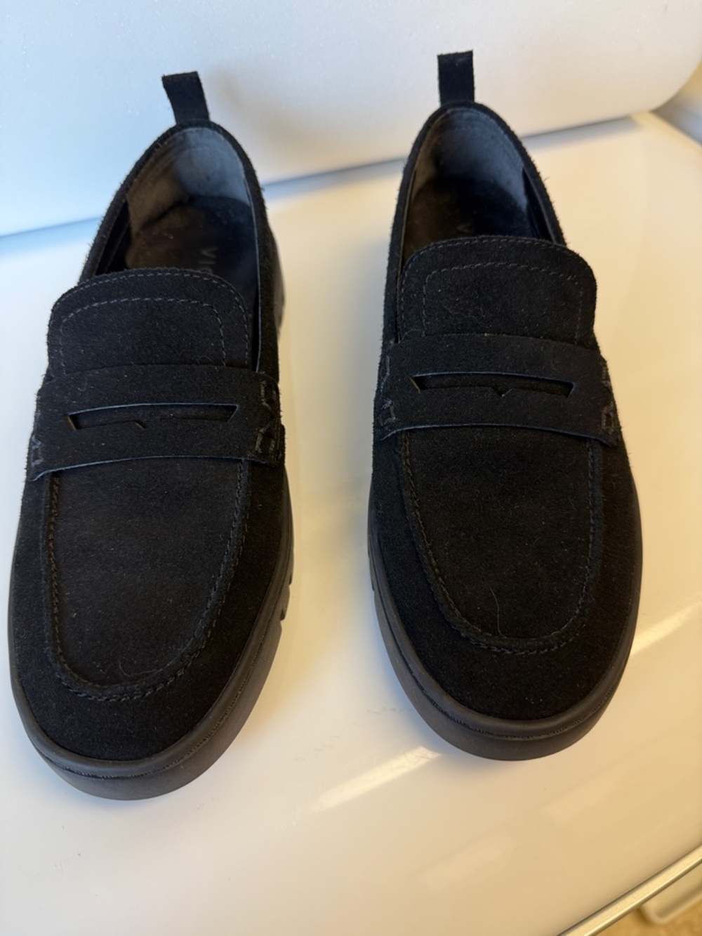 Vionic Black Suede Women's Penny Loafers